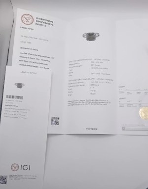 Złoty pierścionek z diamentami 2.33 CT (Centralny 2.01 CT) IGI