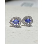 Earrings with natural tanzanites and diamonds - HRD Antwerp Certificate J260000170347