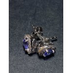 Earrings with natural tanzanites and diamonds - HRD Antwerp Certificate J260000170347