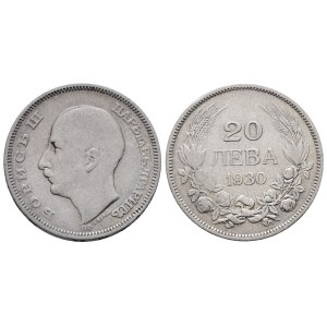 BULGARIA. Boris III (1918-1943). 20 leva 1930. KM 41; Ag; 4gr. BB