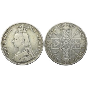 INGHILTERRA. Vittoria (1837-1901). 2 fiorini 1889. Ag. 22,50gr. KM 763. qBB