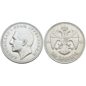 JUGOSLAVIA. Alessandro I (1918-1941). 50 dinari 1932. Ag; 23gr; KM 16; SPL