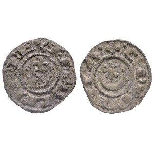 MESSINA. REGNO DI SICILIA. Federico II (1197-1250). A nome di Federico e Costanza 1209-1213. Denaro. Mi. 0,80gr. Mir 85. RR. BB+