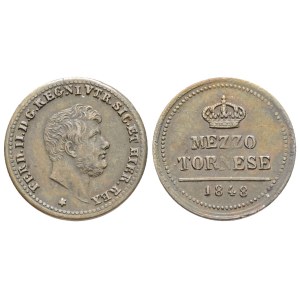 NAPOLI. REGNO DELLE DUE SICILIE. Ferdinando II di Borbone (1830-1859). 1/2 tornese 1848. Cu. 1,55gr. Gig.316. SPL