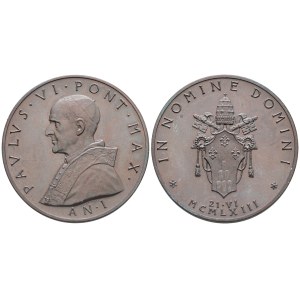 VATICANO. Paolo VI (1963-1978). Medaglia 1963 Elezione al pontificato. Ae. 44mm; FDC