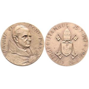 VATICANO. Paolo VI (Giovanni Battista Montini, 1963-1978). Medaglia straordinaria, 1967. Per il viaggio del Pontefice in Turchia. Opus: E. Manfrini. Ae (41,13 g; 44 mm). De Luca 385. qFDC