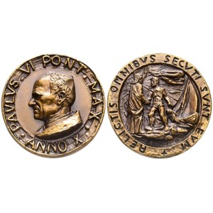 VATICANO. Paolo VI (1963-1978). Medaglia 1972, anno X. Ae. 45mm; FDC