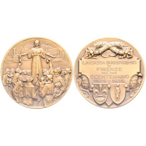FIRENZE. Medaglia centenario Cassa di risparmio di Firenze 1829-1929. Ae. 60mm. FDC, in astuccio originale Johnson Milano.