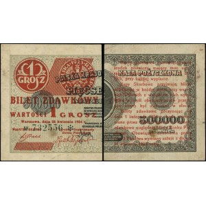 Polska, bilet zdawkowy - 1 grosz, 28.04.1924