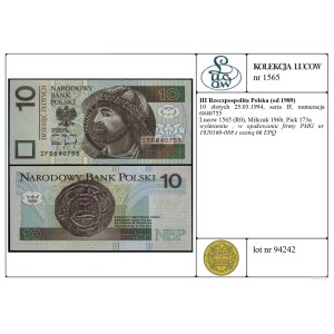 10 zlotych, March 25, 1994, IF