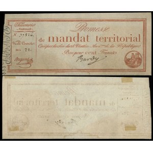 Francie, asygnata v hodnotě 100 franků (1796)