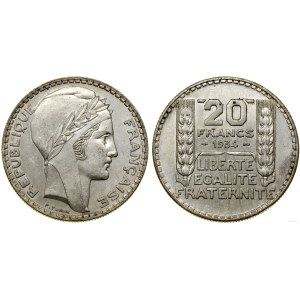 France, 20 francs, 1934, Paris