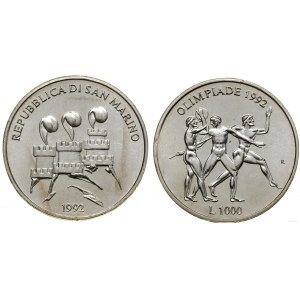 San Marino, 1,000 lire, 1992, Rome