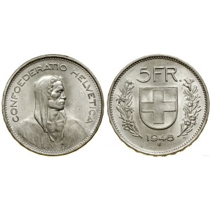 Szwajcaria, 5 franków, 1948 B, Berno
