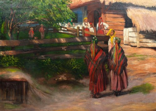 Krąg Włodzimierza Tetmajera, Przed chatą w Bronowicach, ok. 1920 r.