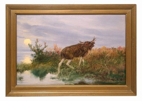 Józef Ryszkiewicz, Łoś na mokradłach, 1923 r.