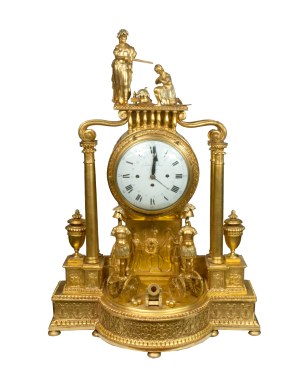 Kominkowy zegar portykowy, Johann Vellauer, Wiedeń, ok. 1815 r.