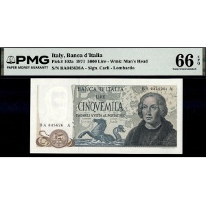 Italy. 1971 5000 Lire - Prefix BA