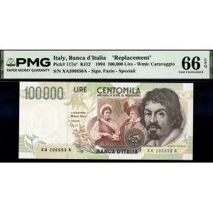 Italy. 1994 100000 Lire - Replacement - Prefix XA/A