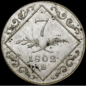 Austria. 1802 B Kremnica 7 Kreuzer - Francis II - Silver