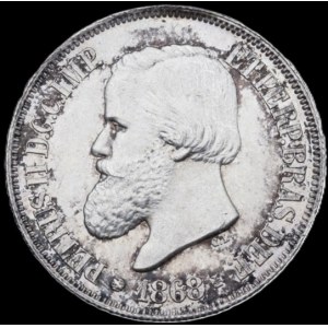 Brazil. 1868 500 Reis - Pedro II - Silver