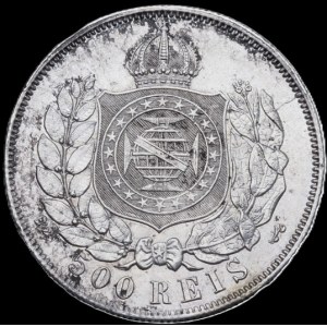 Brazil. 1868 500 Reis - Pedro II - Silver