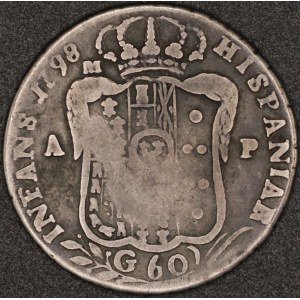 Italien. 1798, 60 Grana – Ferdinand IV. – Königreich Neapel – Silber