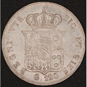 Italy. 1854 120 Grana - Ferdinand II - Kingdom of Naples - Silver