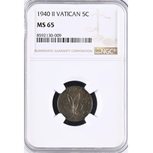 Vatikan. 1940, 5 Centesimi – Pius XII. – AN II