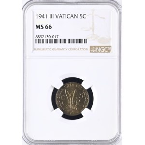 Vatikan. 1941 5 Centesimi – Pius XII. – AN III
