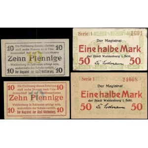Poland. Wałbrzych 1919 - 2 x 50 Fenigow & 2 x 10 Fenigow - 4 Pieces Total