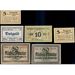 Poland. Wałbrzych 1920 - 2 x 5 10 & 50 Fenigow - 6 Pieces Total