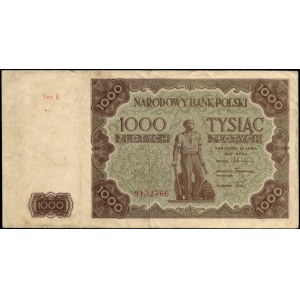 Polsko. 1947, 1 000 marek – předčíslí G