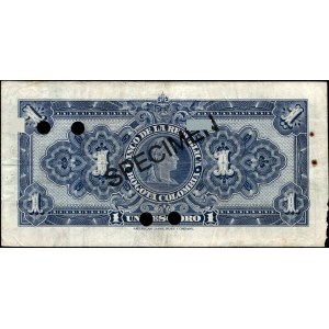 Colombia. 1947 1 Peso - Manipulated Banknote ''Specimen''