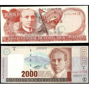 Kostarika. 2005 – 1000 a 2000 colónov – spolu 2 kusy