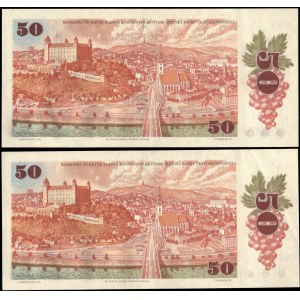 Czechoslovakia. 1987 50 Korun - Prefix F43 - 2 Pieces