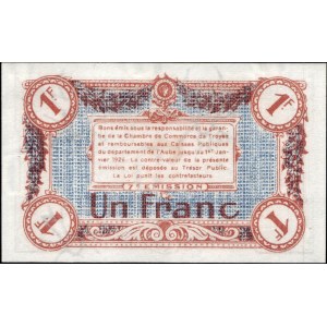 France. 1916 1 Franc troyes Low S/N 586