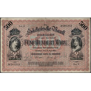 Germany. 1890 500 Mark - Saxony - Dresden