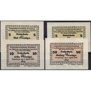 Germany. 1917 5 10 50 Pfennige - Penzberg - 4 Pieces Total