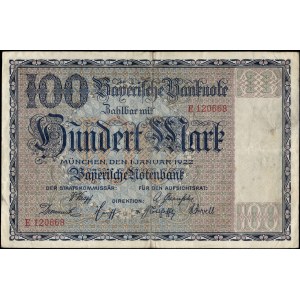 Germany. 1922 100 Mark - Bavaria - Bayerische Notenbank