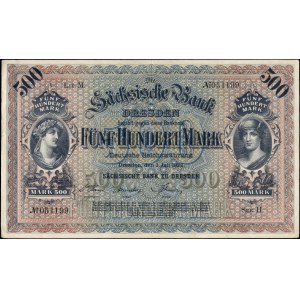 Germany. 1922 500 Mark - Saxony - Dresden
