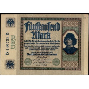 Germany. 1922 5000 Mark Prefix BB