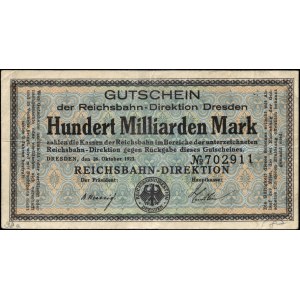 Germany. 1923 100 Billion Milliarden Mark - Dresden