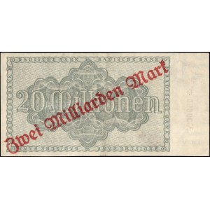 Germany. 1923 2 Billion Milliarden Mark - Overstamped 20 Million - Bavaria