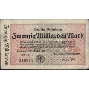 Germany. 1923 20 Billion Milliarden Mark - Railroad