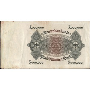 Germany. 1923 5 Million Mark Prefix B - Reichsbanknote