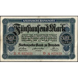 Germany. 1923 5000 Mark - Saxony - Dresden