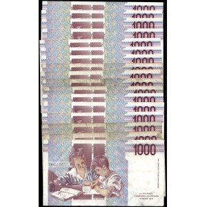 Włochy. 1990 r., 1000 lir – 17 sztuk