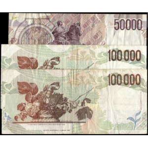 Itálie. 1994 – 50 000 a 100 000 lir – 3 kusy