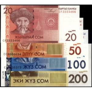 Kyrgyzstan. 2016 - 20 50 100 200 Som - 4 Piece Type Set